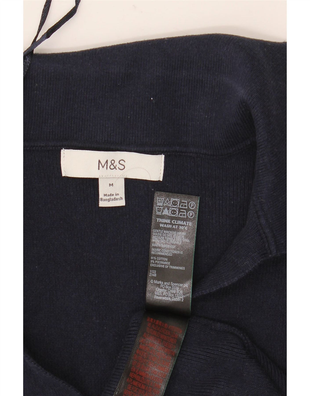 Tricou polo pentru femei Marks & Spencer UK 12 Medium bleumarin Bumbac