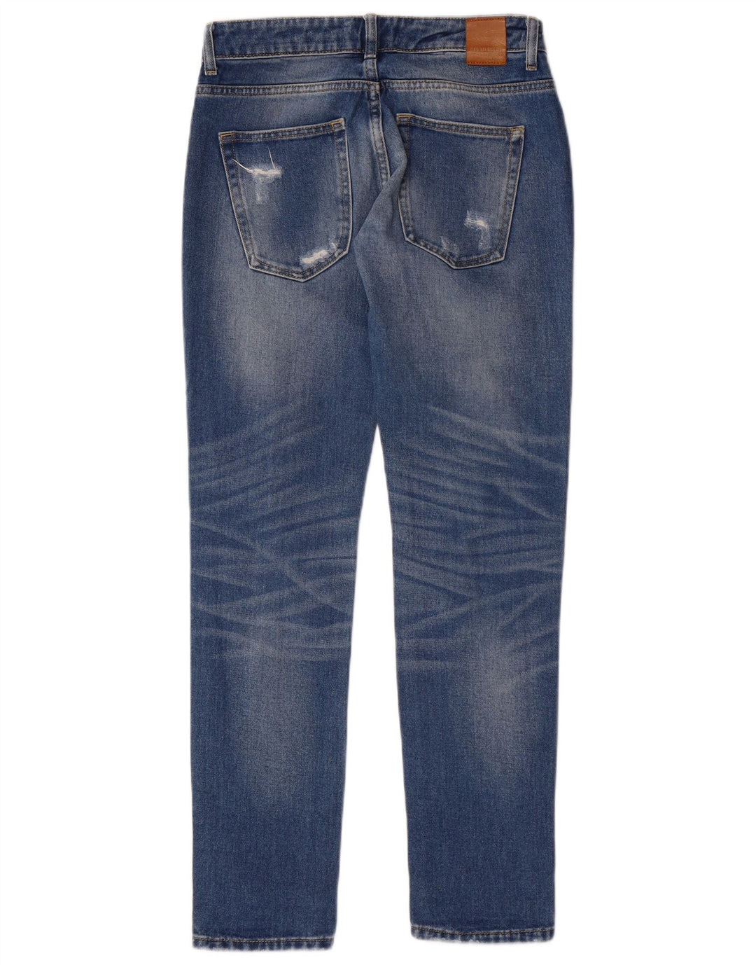 Blugi conici învechiți pentru femei Zara EU 34 2XS L24 L30 Albastru Grunge