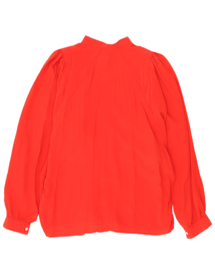 Bluză Cămașă Vintage Femei IT 44 Mătase Roșu Mediu