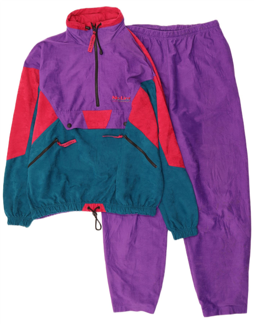 Pulover cu glugă pentru bărbați No Limits Trening complet 2XL Violet Colorblock