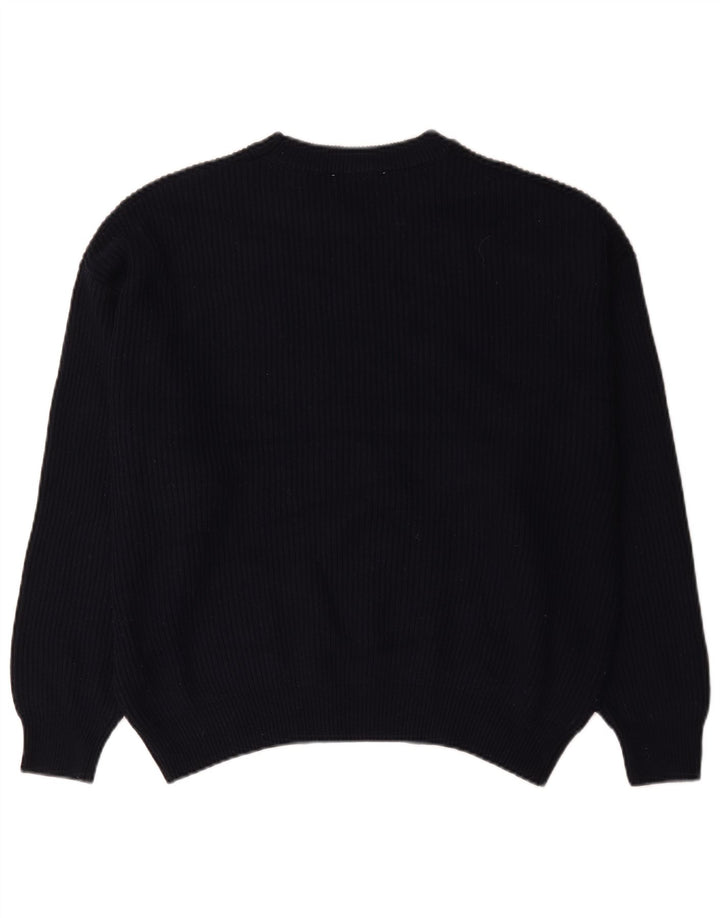 Pulover supradimensionat pentru femei Zara, cu gâtul turn, UK 18 XL, poliester bleumarin