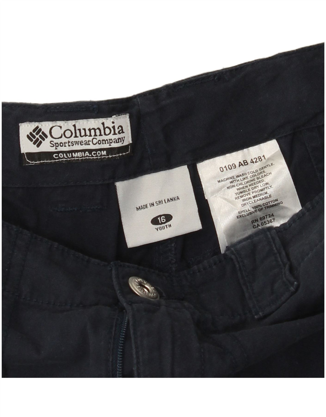Pantaloni scurți cargo pentru băieți COLUMBIA 15-16 ani W26 Bumbac bleumarin