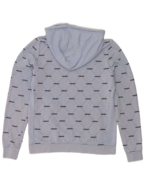 Pulover cu glugă cu grafic adidas pentru femei UK 10 mic, albastru, bumbac