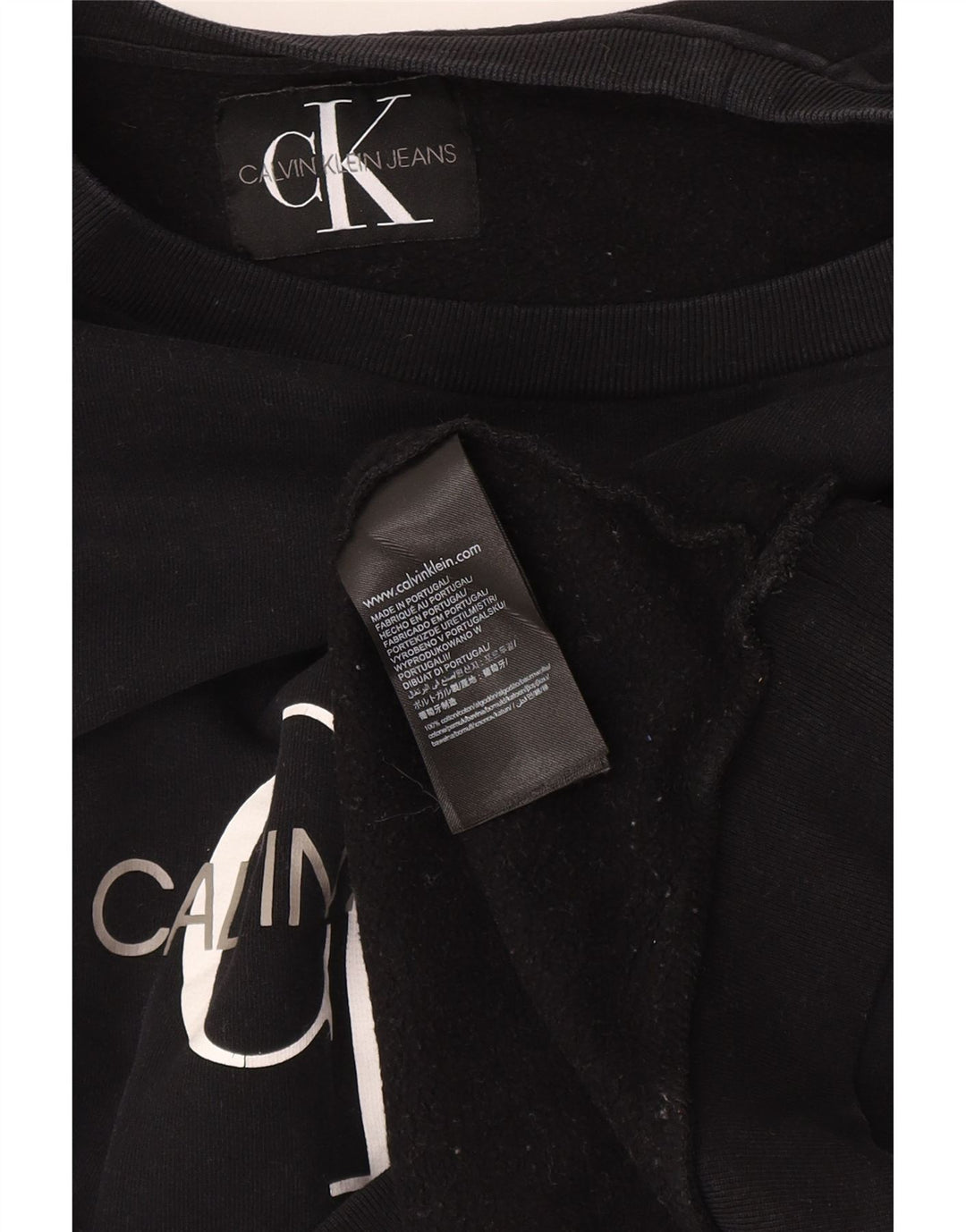 Calvin Klein Jeans Pulover cu grafic pentru femei UK 12 Medium Black