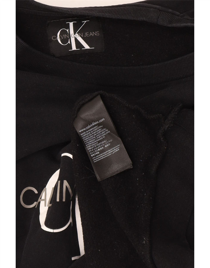 Calvin Klein Jeans Pulover cu grafic pentru femei UK 12 Medium Black
