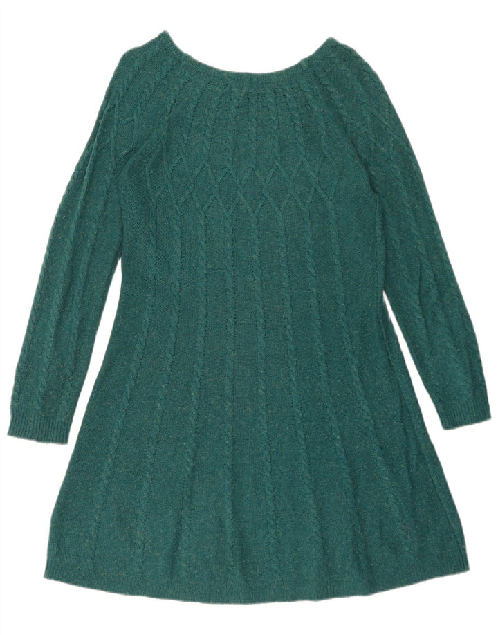 White Stuff Rochie Jumper pentru femei UK 14 Bumbac verde mediu