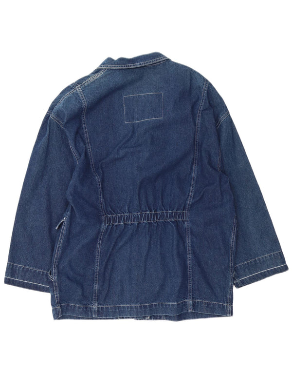 Jachetă vintage pentru femei din denim cu 3 nasturi, UK 16, mare, albastru, bumbac