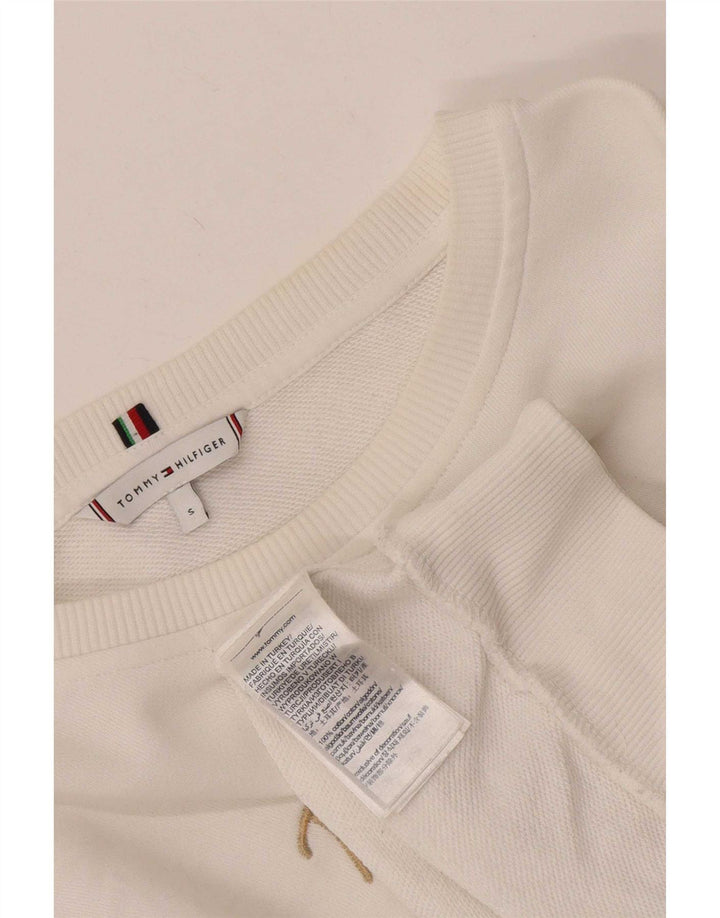 Pulover oversized cu grafic pentru femei Tommy Hilfiger UK 10 Small White