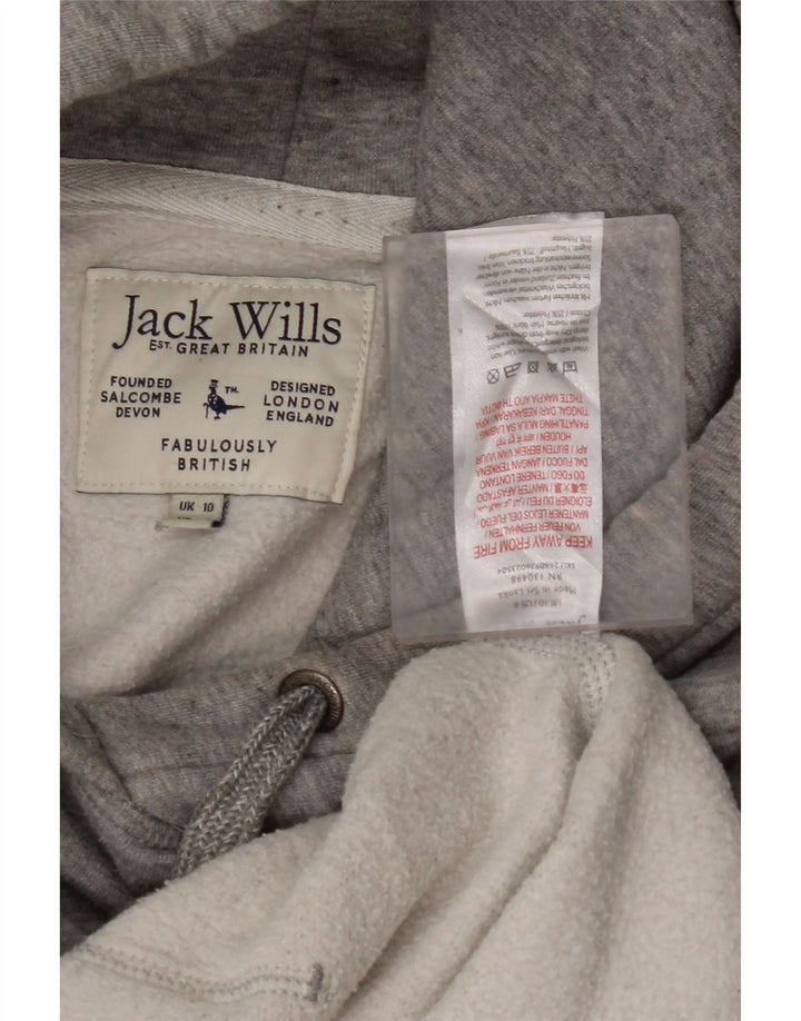 JACK WILLS Pulover supradimensionat pentru femei UK 10 Bumbac gri mic