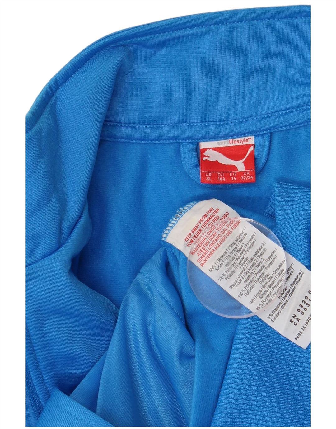 Jachetă de trening Puma pentru băieți 13-14 ani, albastru, poliester color bloc