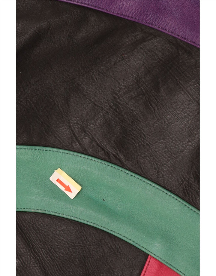 Jachetă crop pentru femei ROLEFF UK 14, mare, neagră, pentru motocicletă din piele