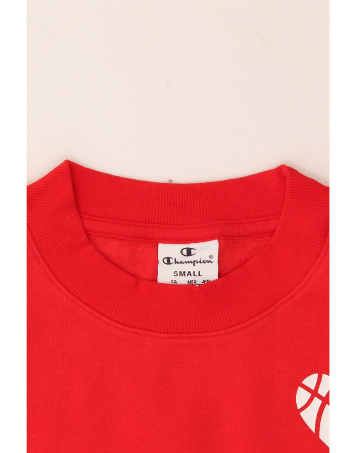 CHAMPION Womens Oversized Graphic Sweatshirt Jumper UK 10 Small Red Cotton Vintage Champion and Second-Hand Champion from Messina Hembry 