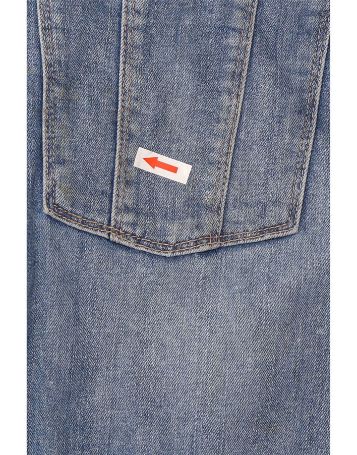 Fat Face Salopete Distressed Pantaloni scurți din denim pentru femei UK 12 Medium W32 Blue