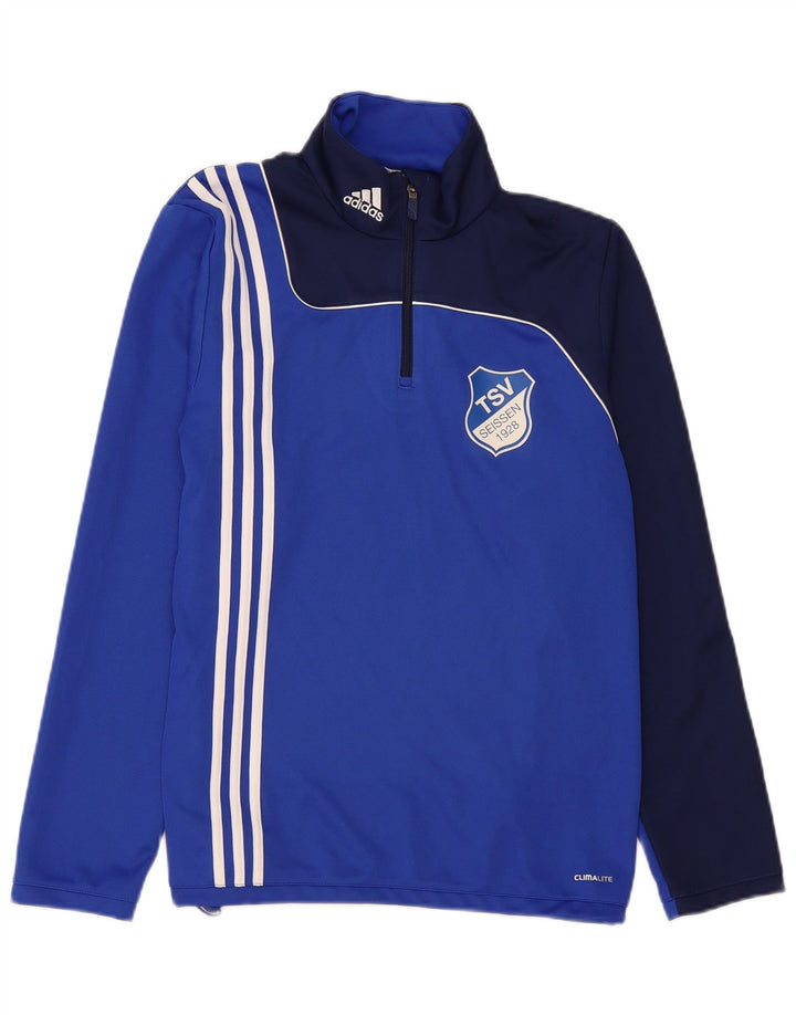Top de trening Adidas Climalite Pullover pentru bărbați, albastru mediu, color block
