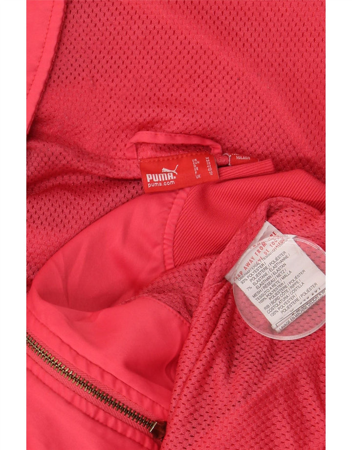 Jachetă de top cu trening grafic PUMA pentru femei UK 12 Poliester roșu mediu