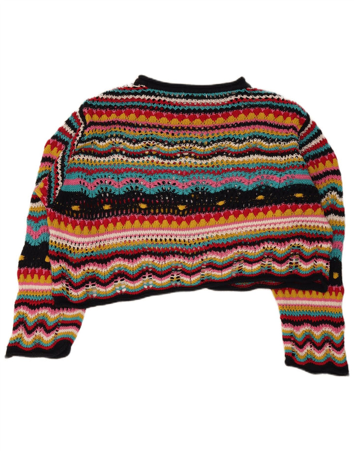 Pulover pentru damă Zara, cu gât de barcă, Marea Britanie 14 Medium, cu dungi multicolore
