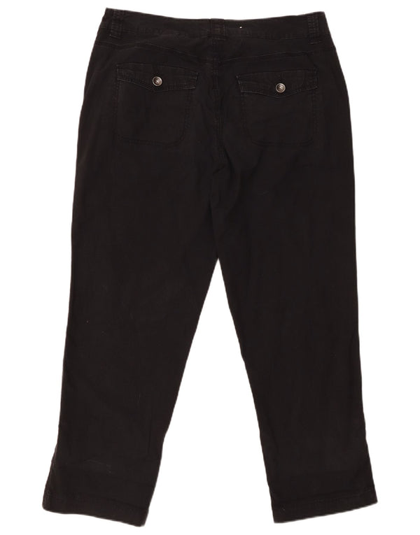 DKNY Pantaloni tăiați drept pentru femei US 8 Medium W30 L25 Bumbac negru