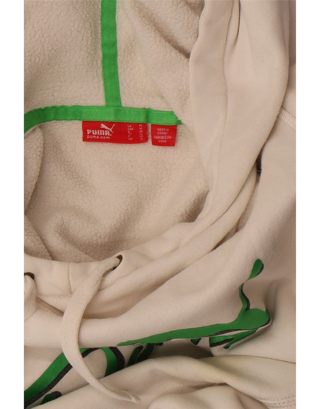 Pulover cu glugă grafic Puma pentru femei UK 12 Medium White