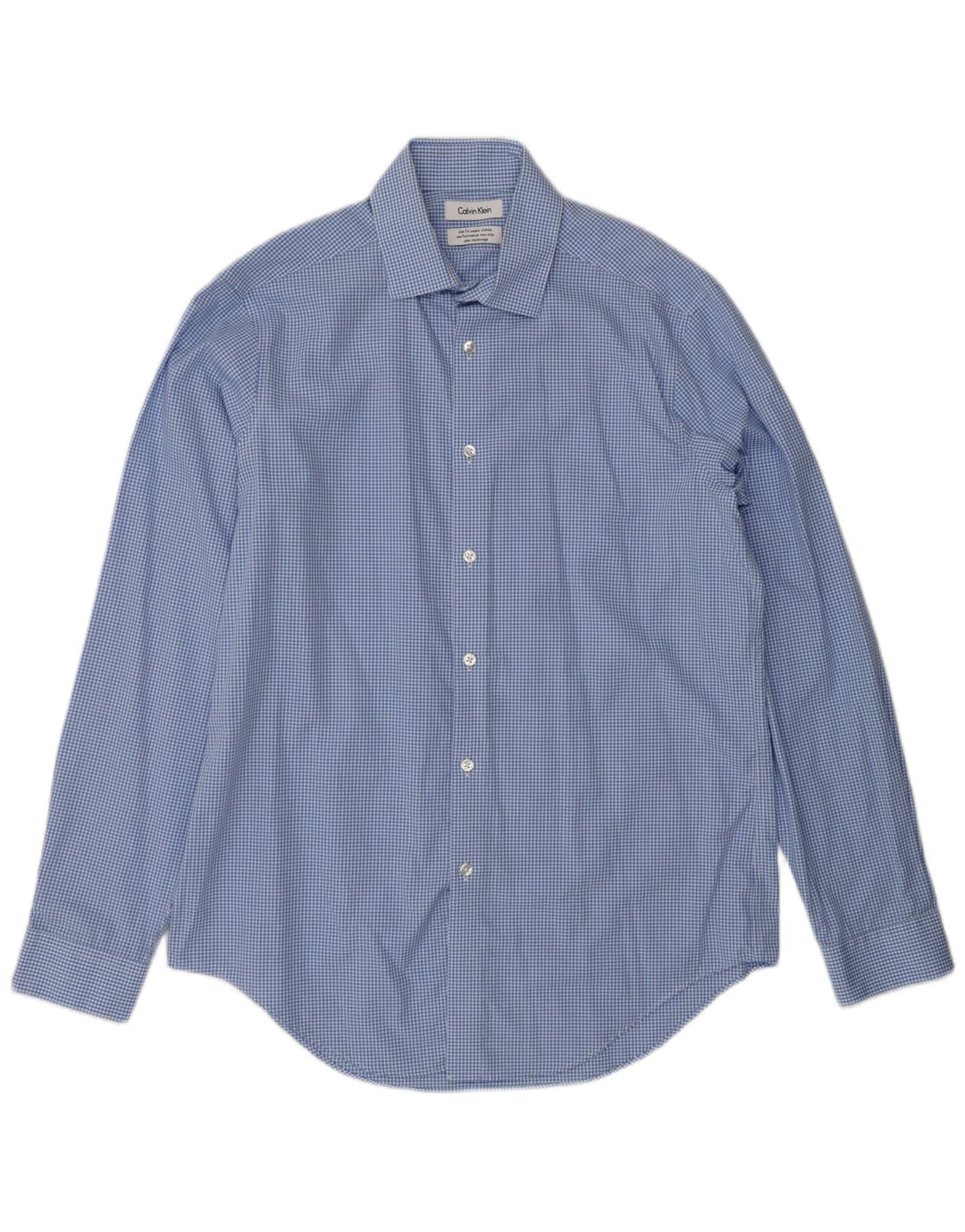Cămașă pentru bărbați Calvin Klein Slim Fit Mărimea 16 Lung, albastru Gingham