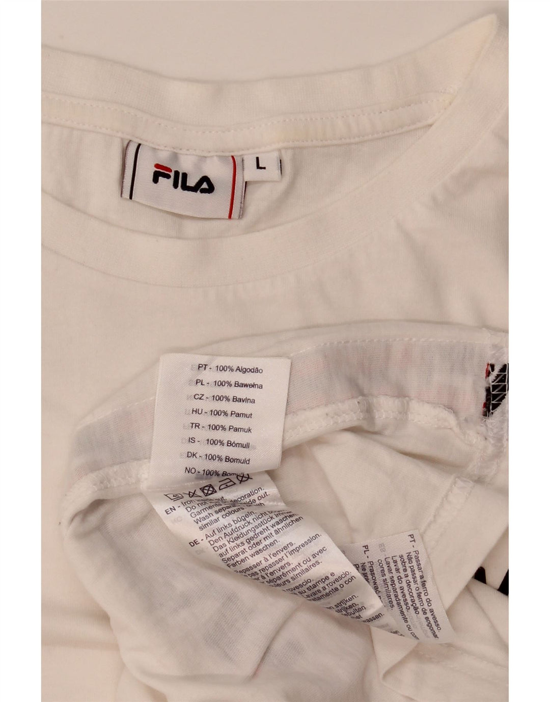 Tricou grafic Fila pentru bărbați Top mare din bumbac alb