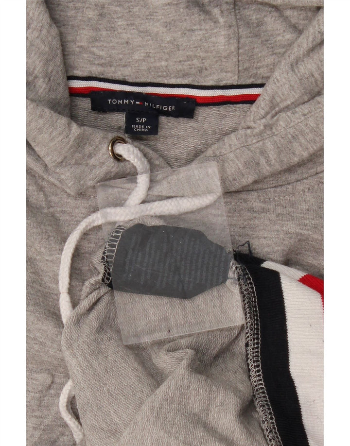 TOMMY HILFIGER Pulover cu capota cu grafic pentru femei UK 10 Mic, gri pete
