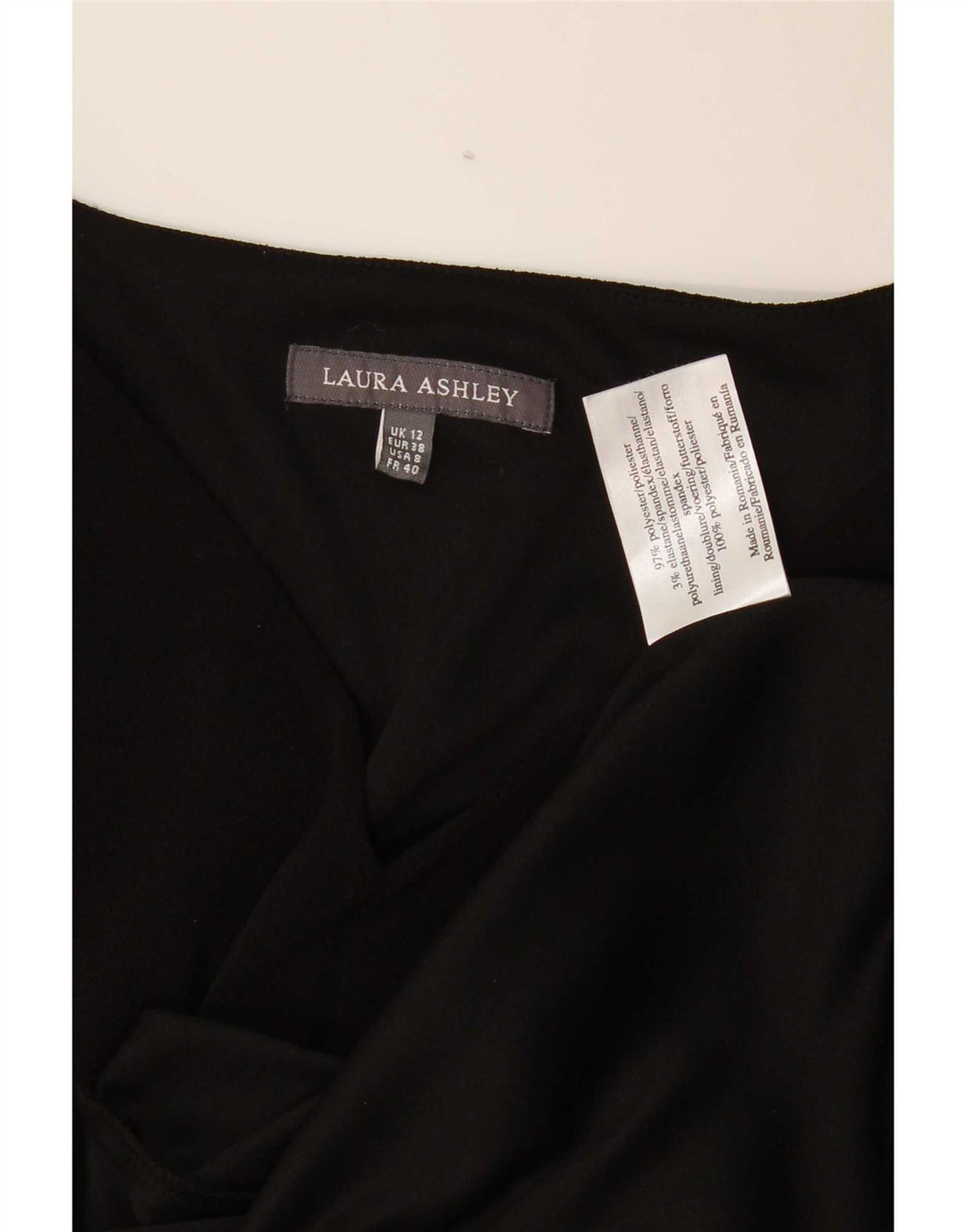 Laura Ashley Rochie A-Line pentru femei cu mâneci 3/4 UK 12 Poliester mediu negru