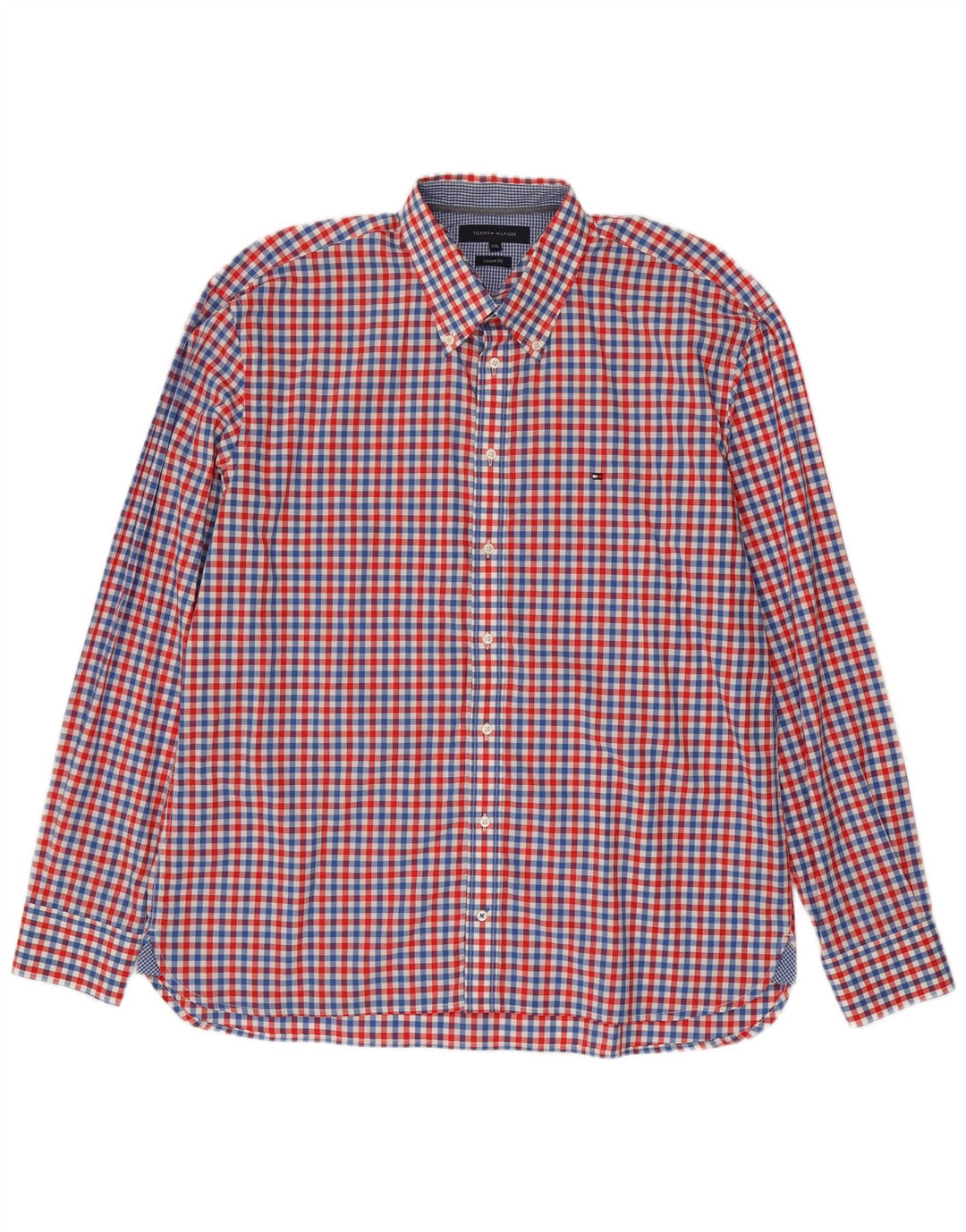Cămașă personalizată pentru bărbați Tommy Hilfiger, bumbac vichy roșu 2XL