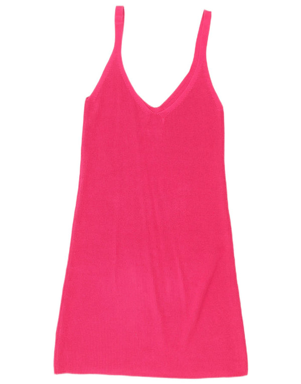 Massimo Dutti Rochie Jumper fără mâneci pentru femei UK 6 XS Bumbac roz