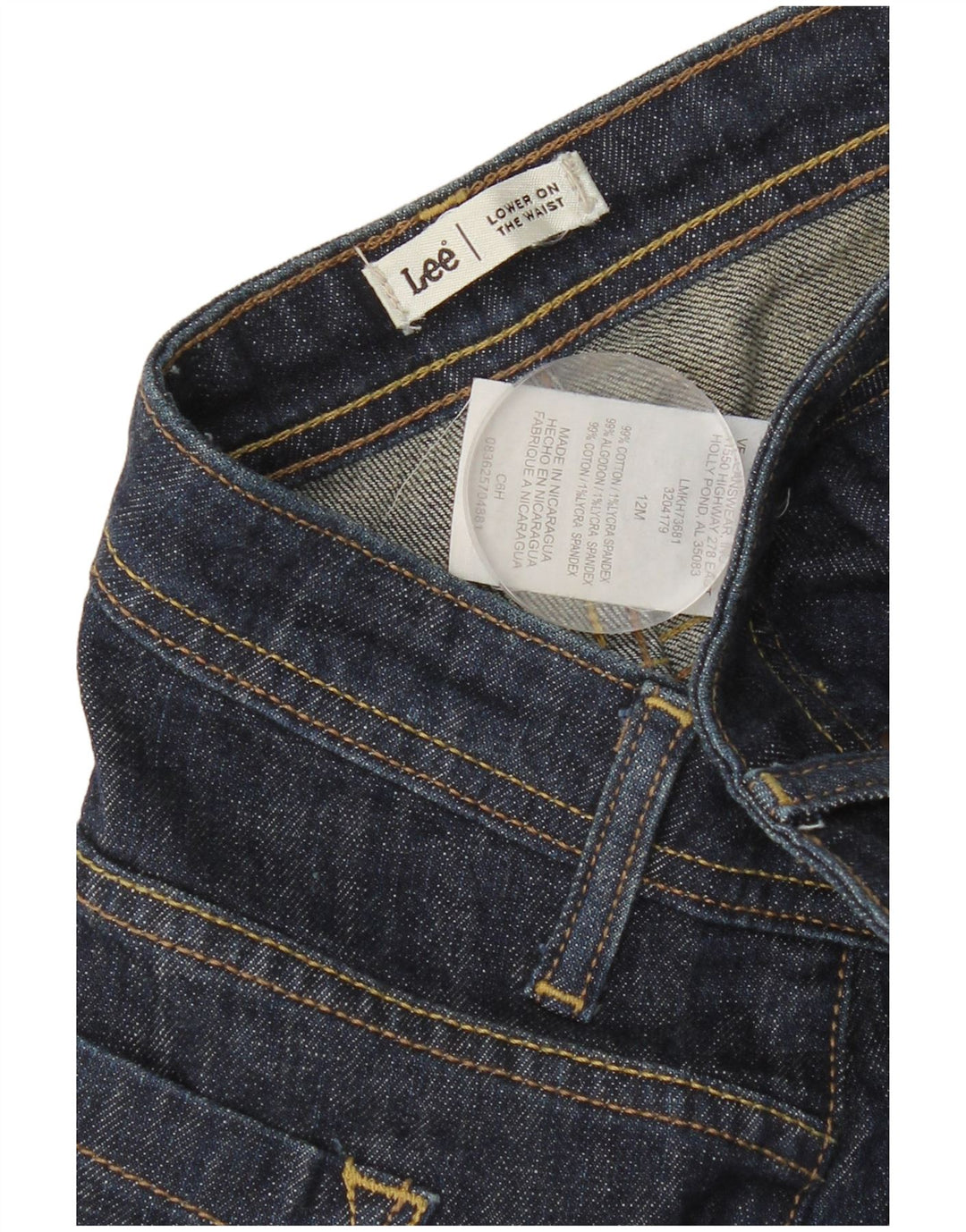 LEE Womens Capri Jeans US 12 Large W32 L22 Navy Blue Cotton
