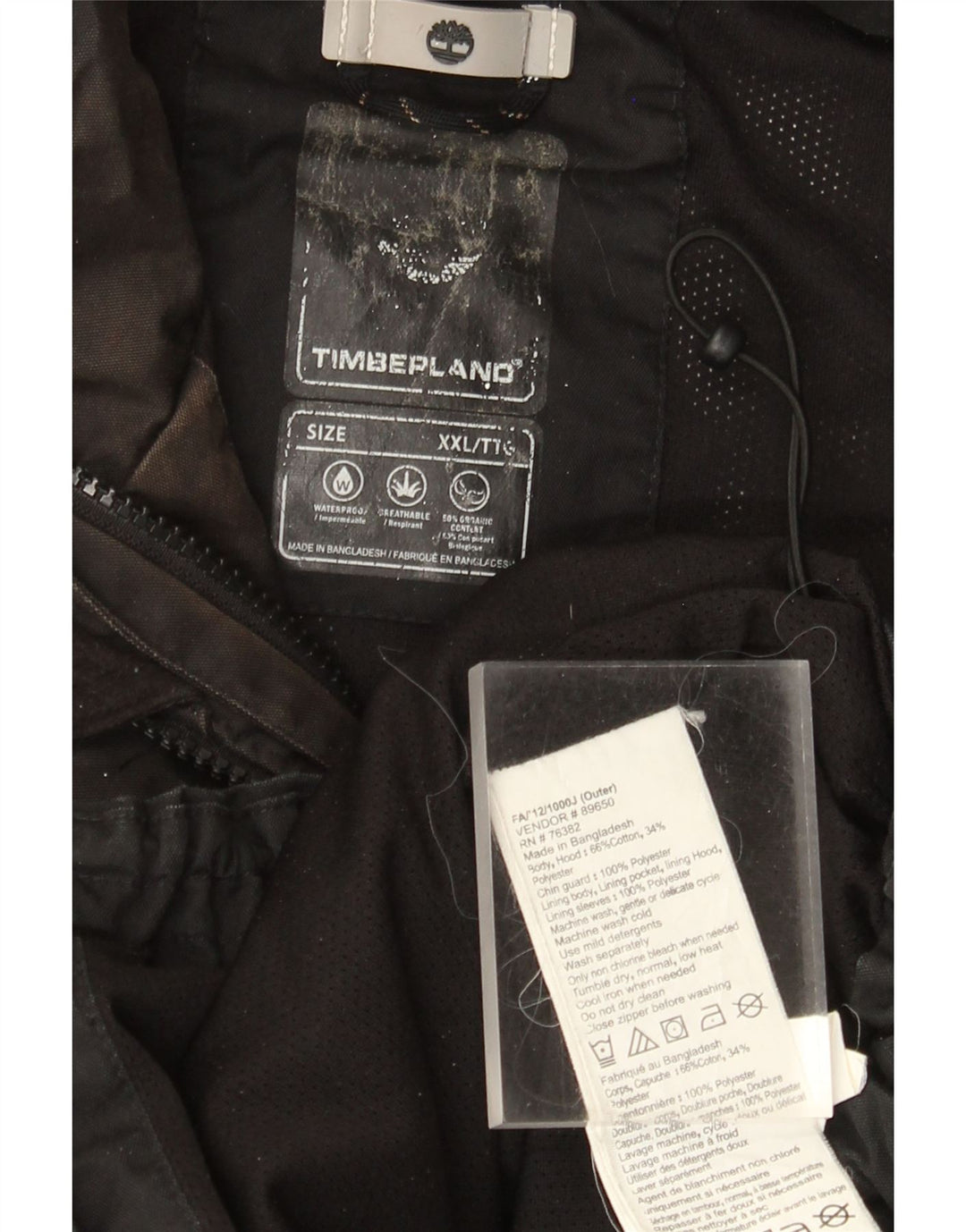 Jachetă Windbreaker pentru bărbați Timberland UK 44 2XL bumbac negru
