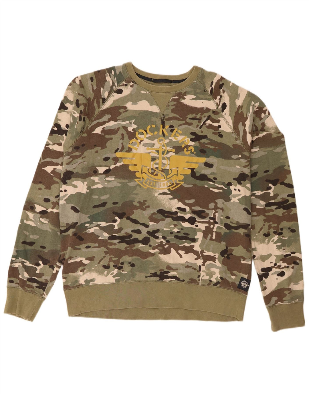 Hanorac grafic Dockers pentru bărbați Jumper mare, verde, camuflaj Army