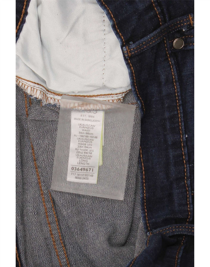 Blugi conici pentru bărbați Marks & Spencer L34 L33 Bumbac bleumarin
