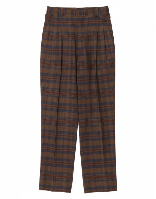 VINTAGE Pantaloni chino cu talie înaltă pentru femei IT 44 Medium W26 L29 Brown Check