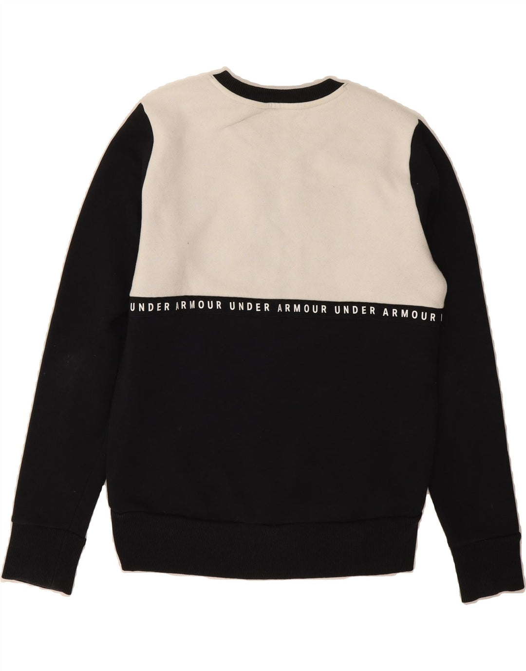 UNDER ARMOUR Mens Graphic Sweatshirt Jumper XS Black Colourblock Vintage Under Armour and Second-Hand Under Armour from Messina Hembry 