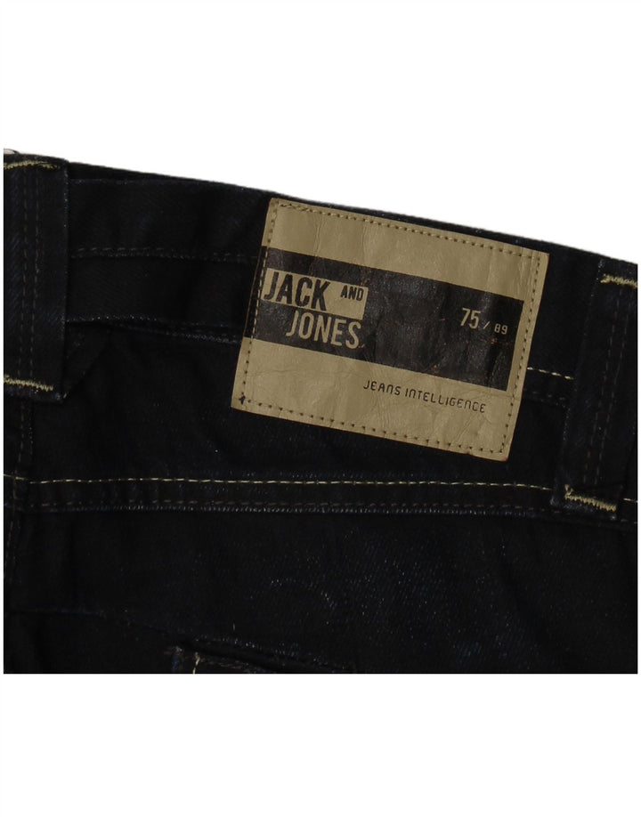 Blugi drepți cu grafic pentru bărbați Jack & Jones W32 L34 bleumarin