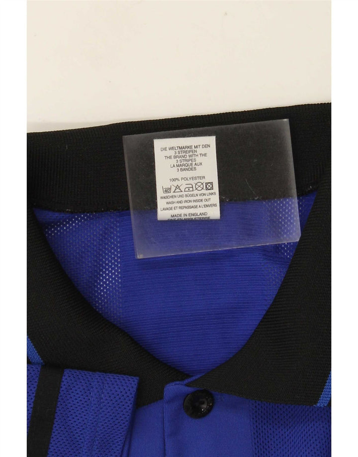 Tricou polo pentru bărbați Adidas XL, poliester cu dungi albastre