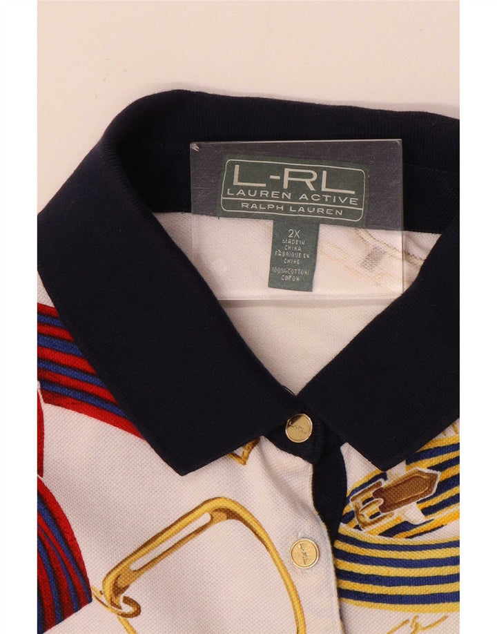 Polo Ralph Lauren pentru femei Riding Abstract Pattern 2XL Bumbac alb