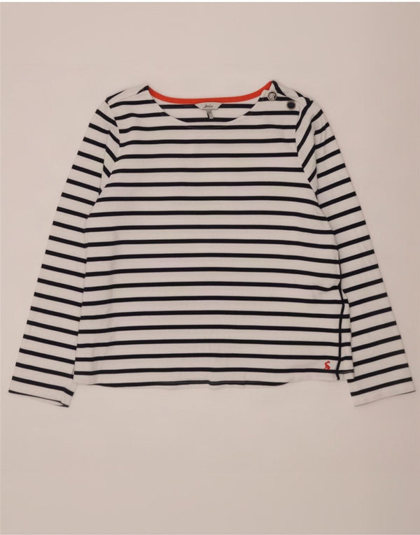 Jules Top pentru femei cu mânecă lungă UK 14 mare, bumbac cu dungi albe, nautic