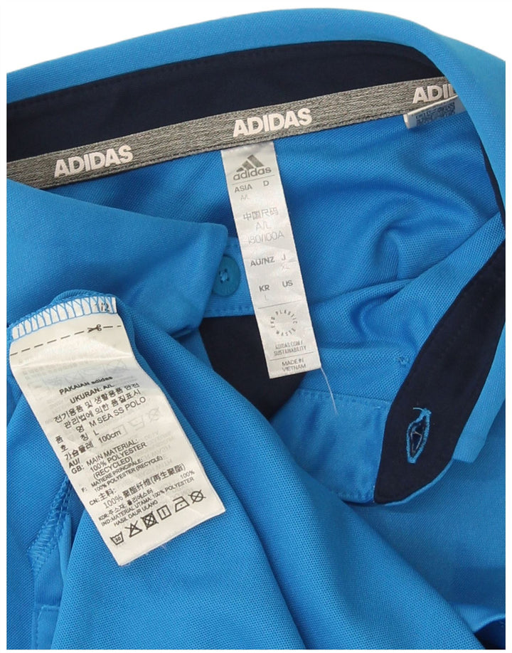 Tricou polo Adidas pentru bărbați, mare, albastru, poliester