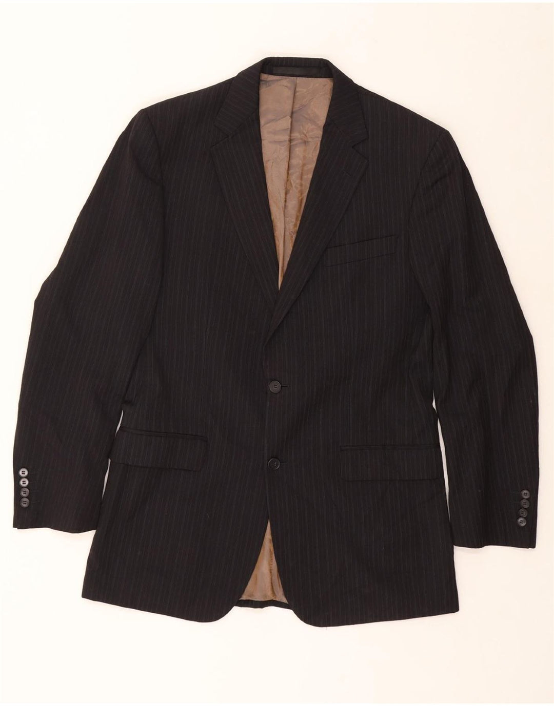 MARKS & SPENCER Mens Blazer Jacket UK 40 Large Navy Blue Pinstripe