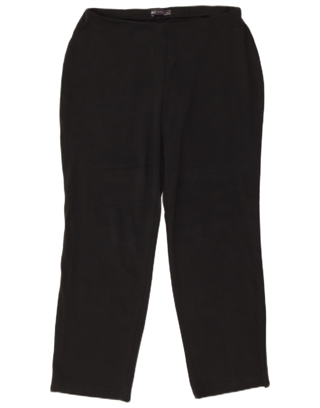 MARKS & SPENCER Pantaloni casual drepti pentru femei UK 12 Medium L32 L27 Negru