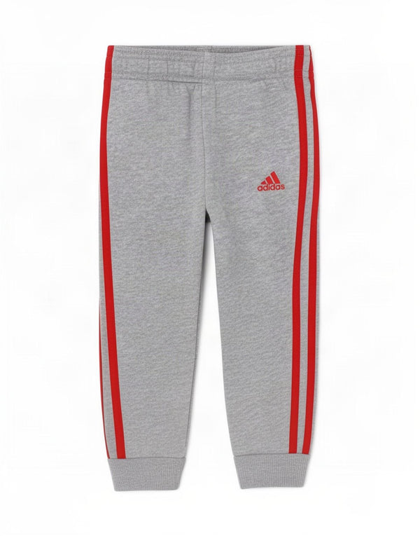 Pantaloni de trening Adidas pentru bebelusi baieti 3-6 luni, bumbac cu pete gri