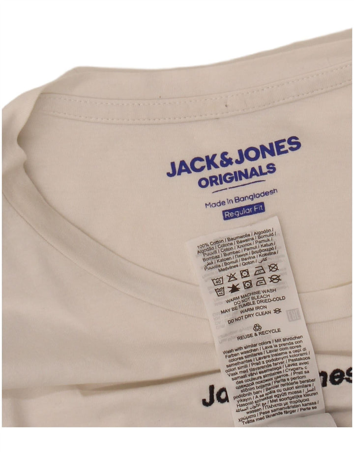 JACK & JONES Tricou pentru bărbați Originals Top mic, alb, din bumbac color bloc