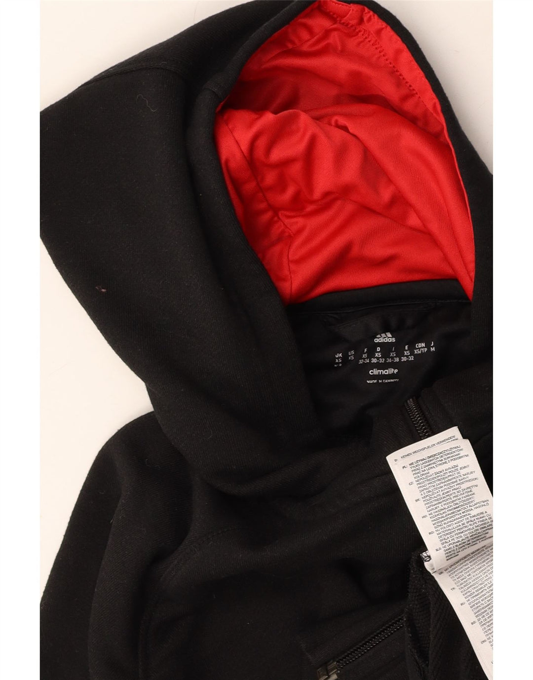 Pulover ADIDAS Climalite Zip pentru femei UK 4/6 XS Poliester negru