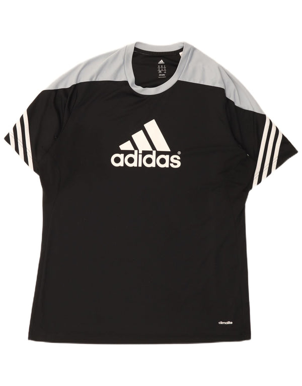 Tricou grafic ADIDAS Climalite pentru bărbați Top XL Negru Poliester color bloc