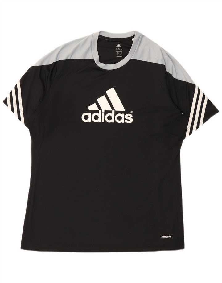 Tricou grafic ADIDAS Climalite pentru bărbați Top XL Negru Poliester color bloc