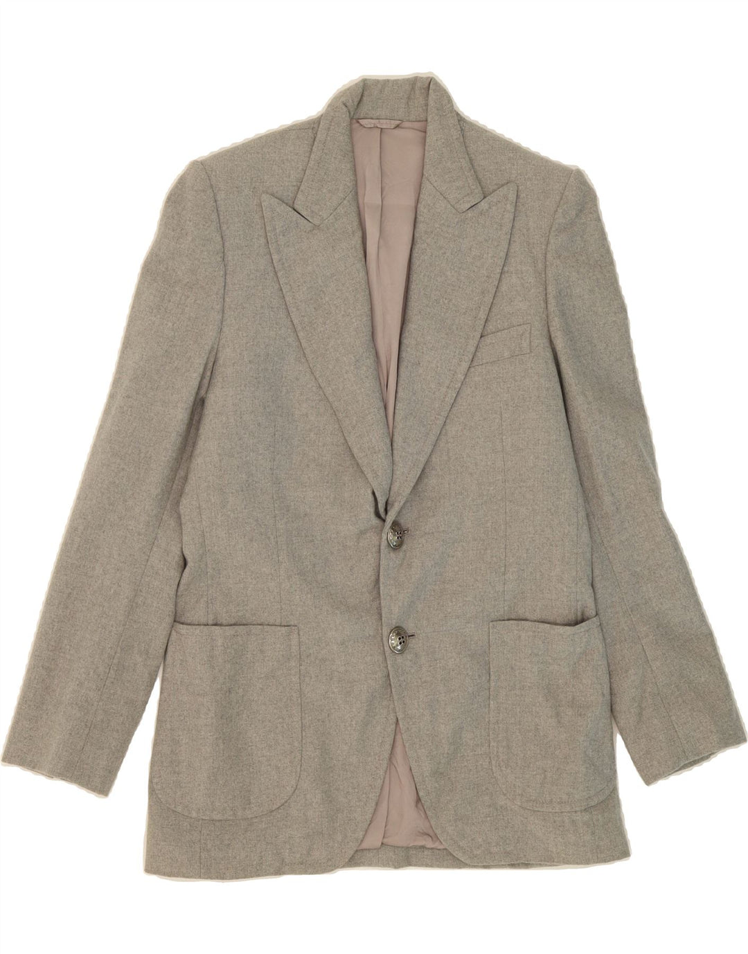 VINTAGE Mens 2 Button Blazer Jacket IT 48 Medium Grey Vintage Vintage and Second-Hand Vintage from Messina Hembry 