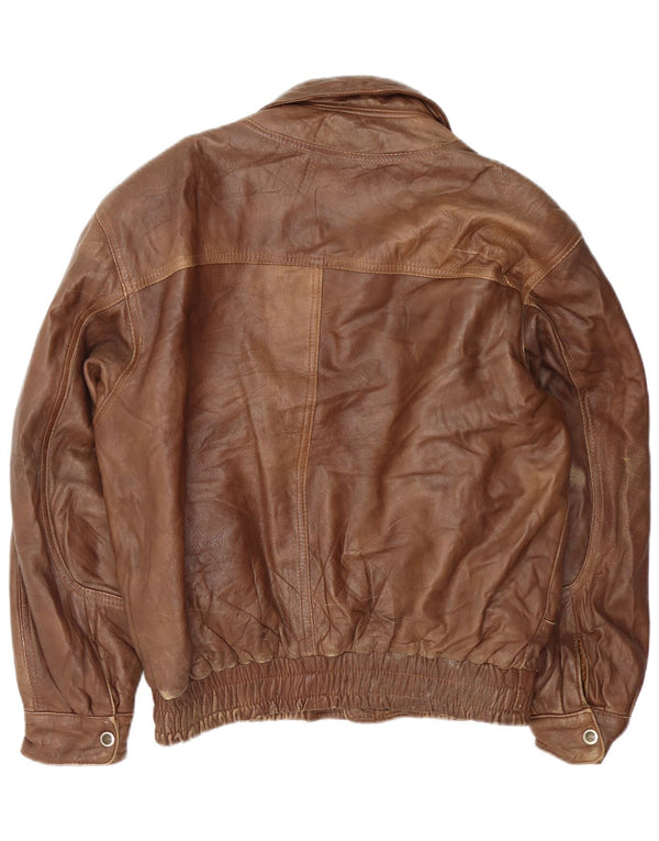 Jachetă din piele vintage pentru bărbați, UK 40, maro, mare