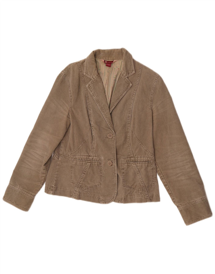 Sacou blazer din velur cu 2 nasturi Monsoon pentru femei UK 12, bumbac mediu bej