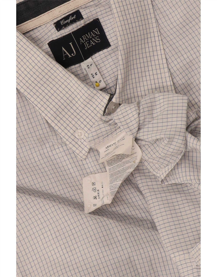 Cămașă pentru bărbați Armani Jeans Comfort Fit, mare, alb, din bumbac